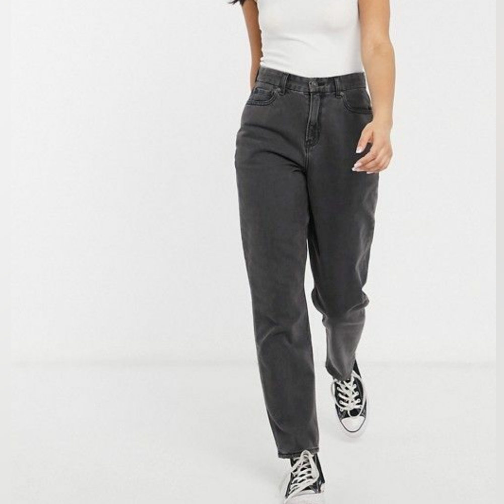 American Eagle Curvy Mom Jeans, Black, 16 Long